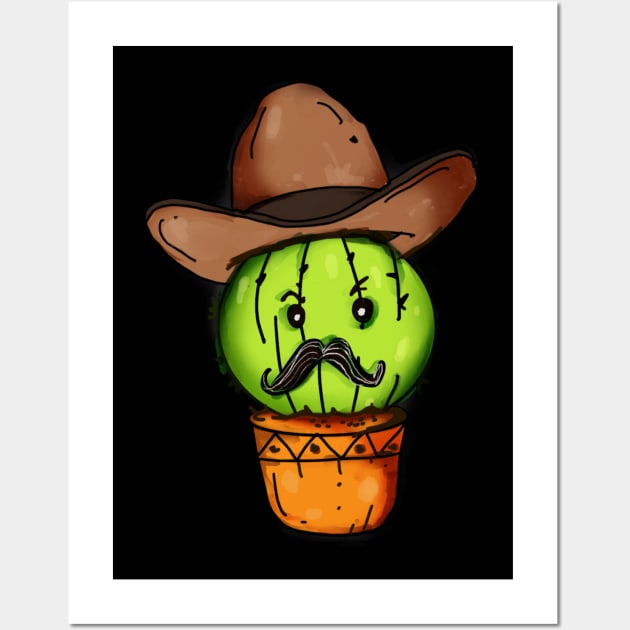 Cactus cowboy Wall Art by Mitalim